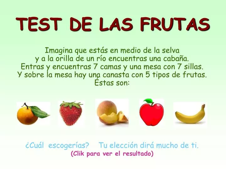 test de las frutas