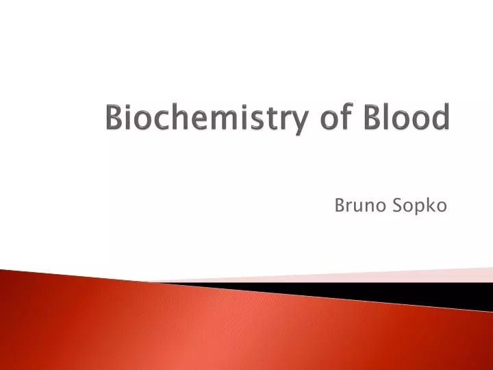 biochemistry of blood
