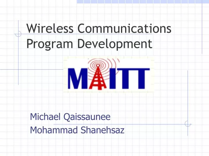 wireless communications program development