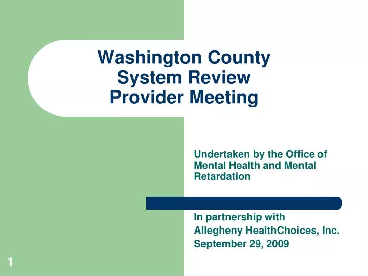 washington county system review provider meeting