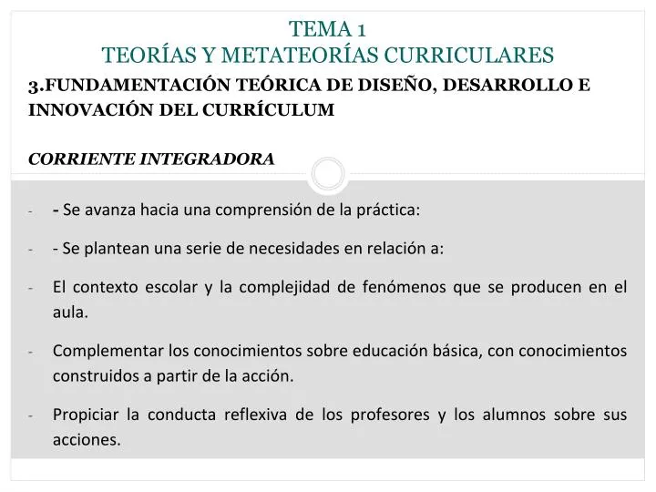 tema 1 teor as y metateor as curriculares