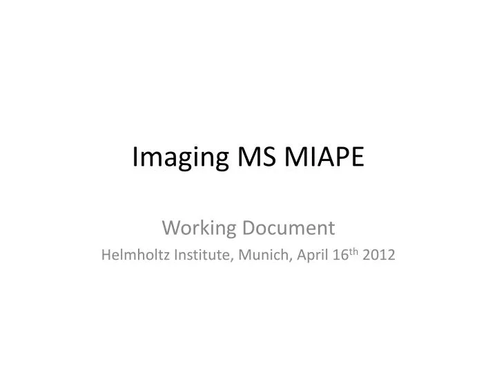 imaging ms miape