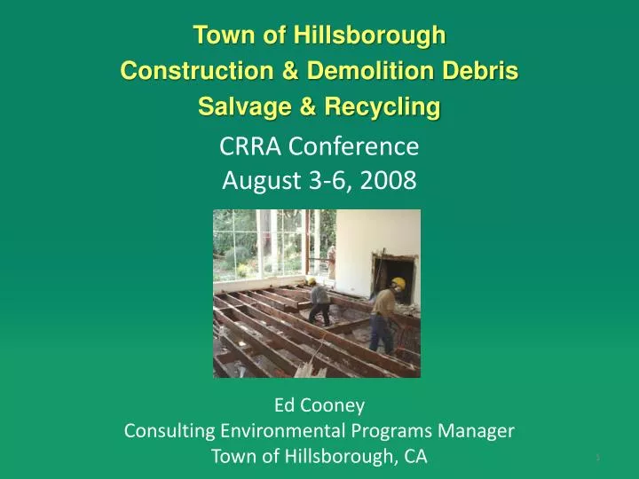 town of hillsborough construction demolition debris salvage recycling