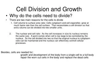 Cell Division and Growth