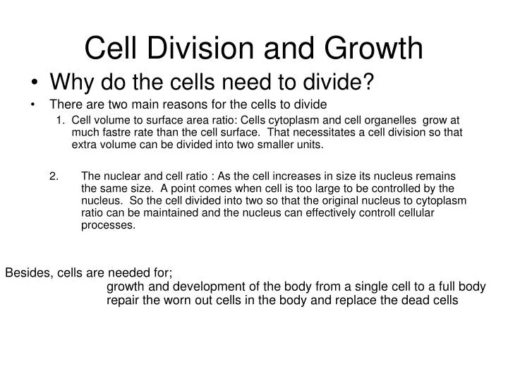 cell division and growth