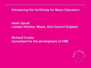 Introducing the Certificate for Music Educators