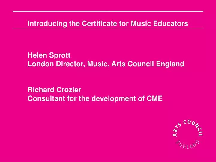 introducing the certificate for music educators