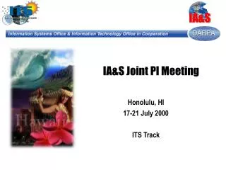 IA&amp;S Joint PI Meeting