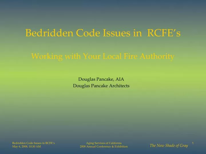 bedridden code issues in rcfe s working with your local fire authority