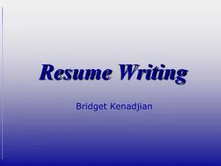 Resume Writing