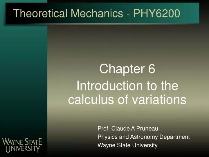 theoretical mechanics phy6200