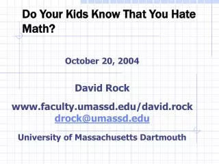 Do Your Kids Know That You Hate Math?