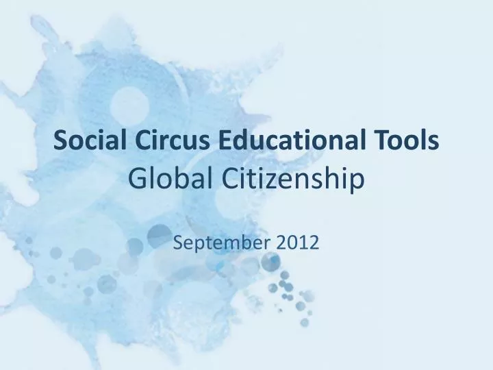 social circus educational tools global citizenship