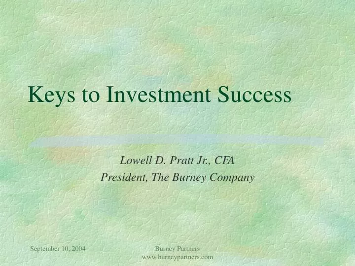 keys to investment success