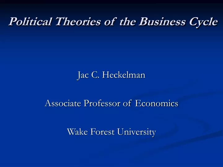 political theories of the business cycle