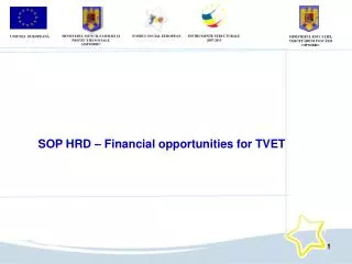 SOP HRD – Financial opportunities for TVET