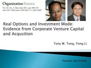 Real Options and Investment Mode: Evidence from Corporate Venture Capital and Acqusition