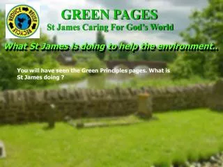 What St James is doing to help the environment..