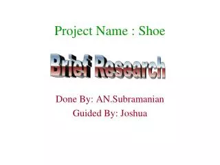 Project Name : Shoe