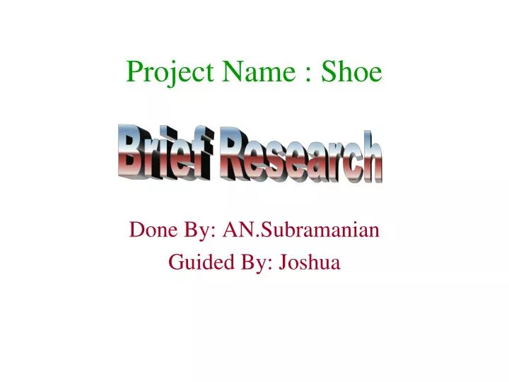 project name shoe