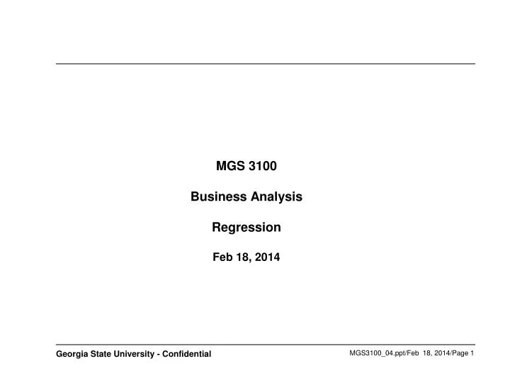 mgs 3100 business analysis regression feb 18 2014