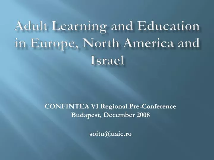 adult learning and education in europe north america and israel
