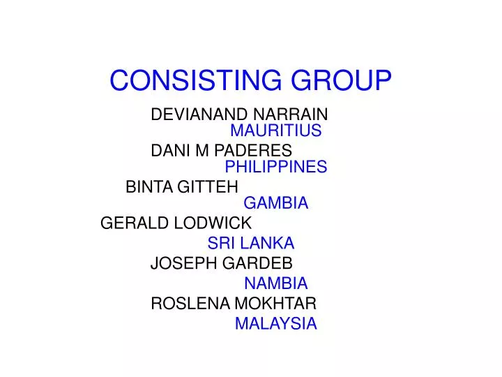 consisting group