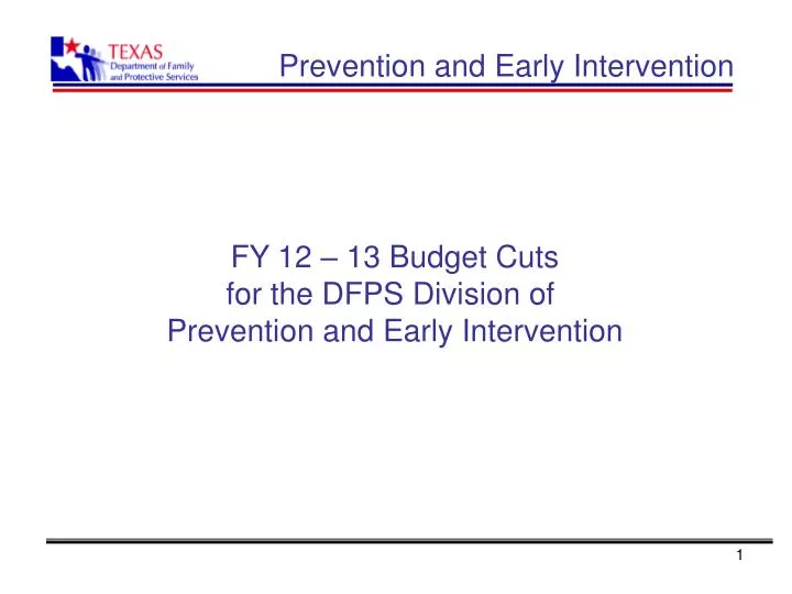 prevention and early intervention