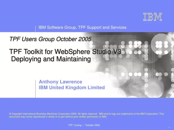 tpf toolkit for websphere studio v3 deploying and maintaining