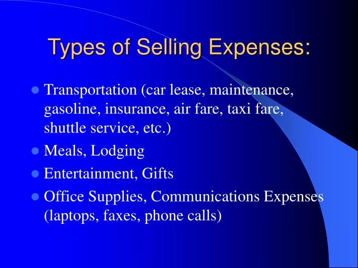 types of selling expenses