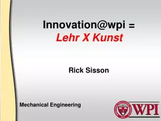 Innovation@wpi = Lehr X Kunst