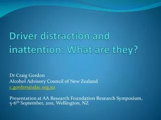 Driver distraction and inattention: What are they?