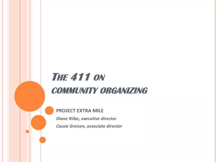the 411 on community organizing