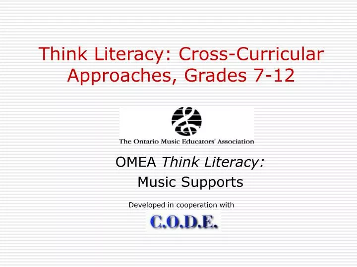 think literacy cross curricular approaches grades 7 12