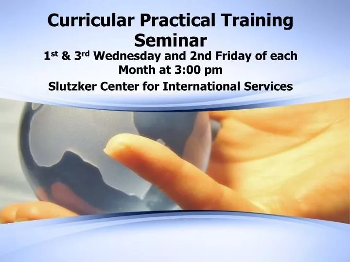 curricular practical training seminar