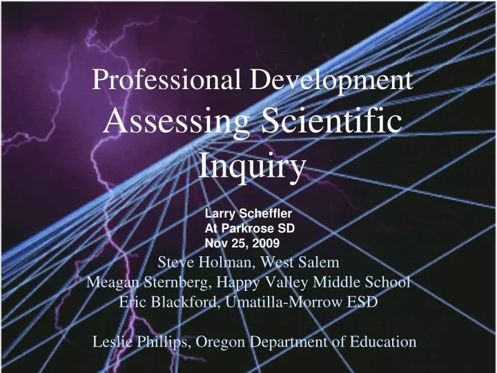 professional development assessing scientific inquiry