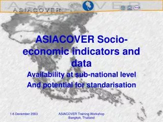 ASIACOVER Socio-economic indicators and data
