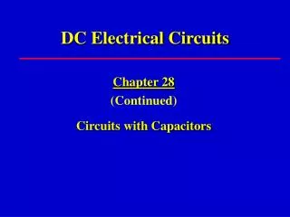 DC Electrical Circuits