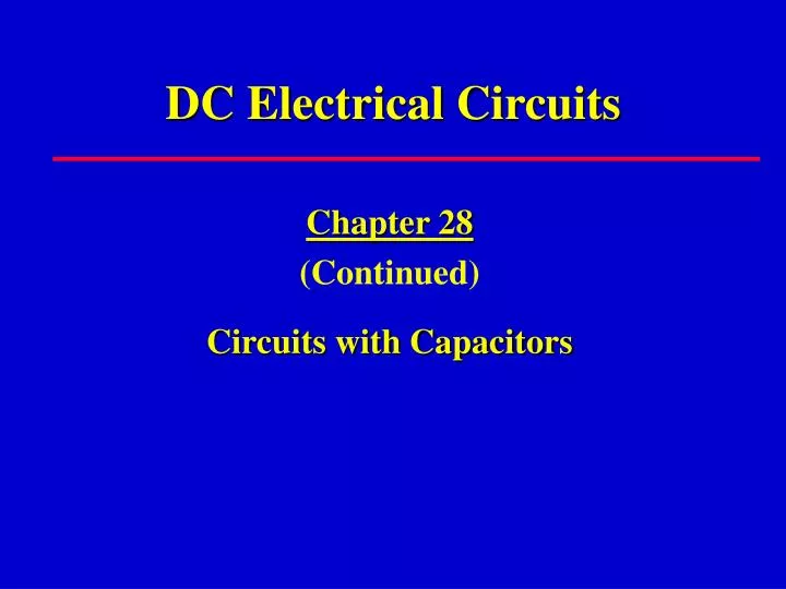 dc electrical circuits