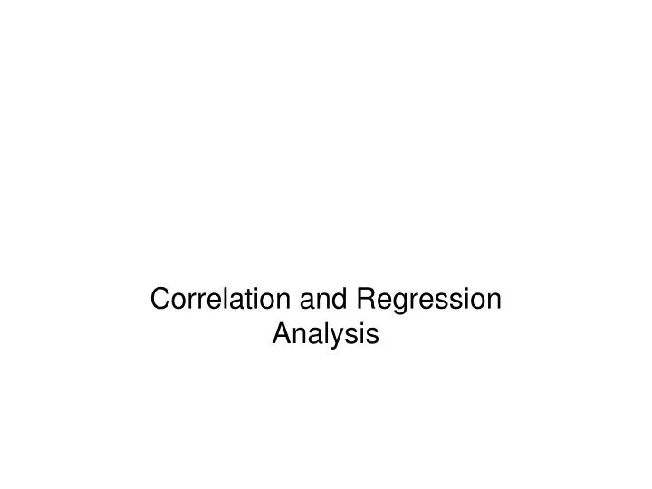 correlation and regression analysis