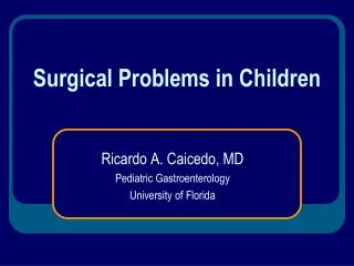 Surgical Problems in Children