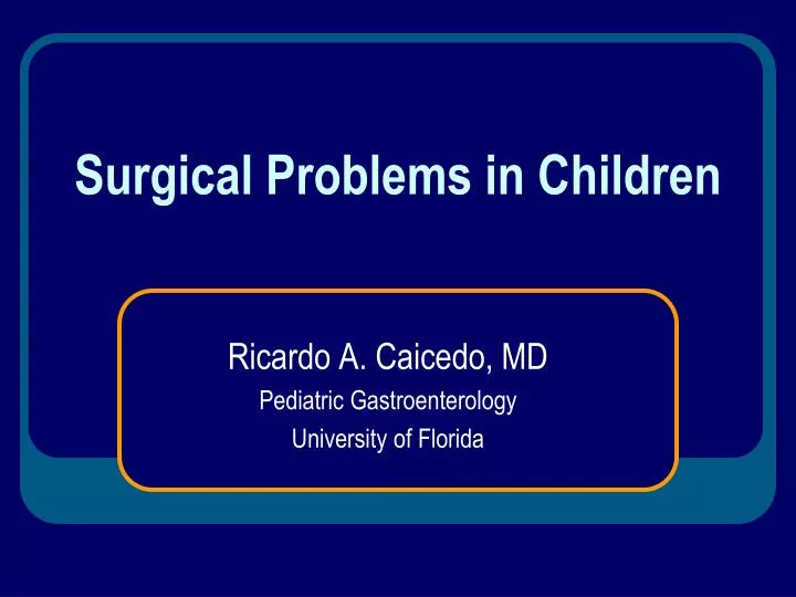 surgical problems in children