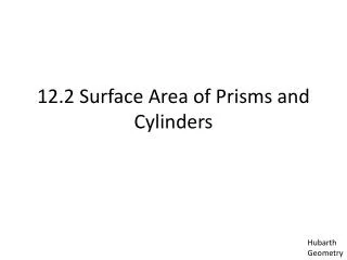 12.2 Surface Area of Prisms and Cylinders