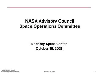 NASA Advisory Council Space Operations Committee
