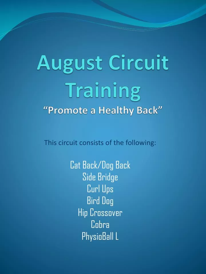 august circuit training promote a healthy back
