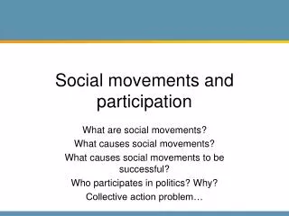 Social movements and participation