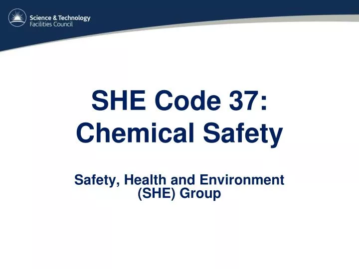 she code 37 chemical safety