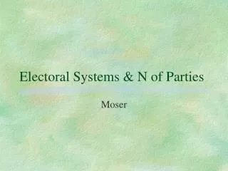 Electoral Systems &amp; N of Parties