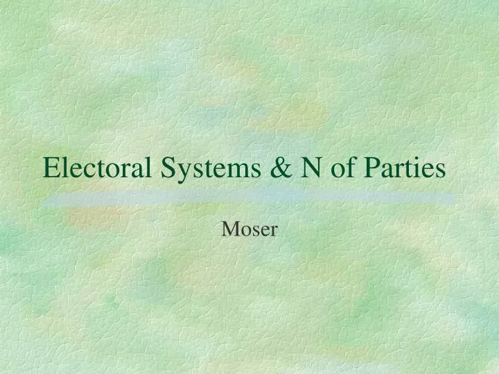 electoral systems n of parties