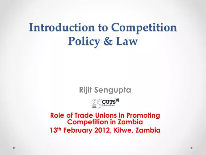 introduction to competition policy law